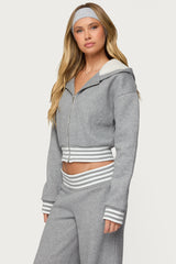 Eloura Stripey Zip Up Hoodie