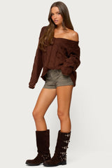 Inga Oversized Cable Knit Sweater