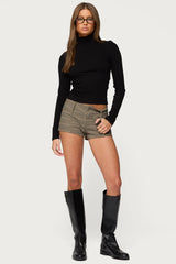 Saskia Fitted Ribbed Turtle Neck Top