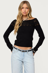 Lillis Boat Neck Knit Top