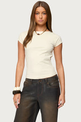 Oliana Ribbed Boat Neck T Shirt