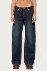 Raelynn Washed Low Rise Baggy Jeans