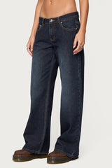 Raelynn Washed Low Rise Baggy Jeans