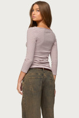 Avigyle Striped Boat Neck Top