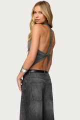 Collie Twisted High Cowl Neck Top