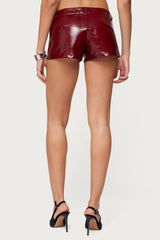Mcrae Faux Leather Micro Shorts