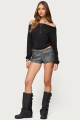 Houston Faux Leather Cargo Shorts