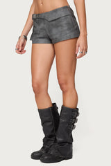 Houston Faux Leather Cargo Shorts