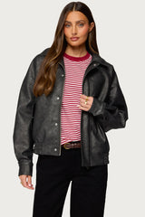 Mori Oversized Faux Leather Jacket