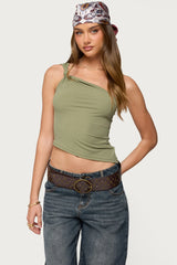 Knotted One Shoulder Asymmetric Top