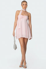 Pheona Strapless Scarf Mini Dress