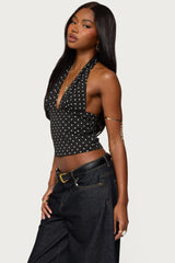 Blaire Polka Dot Halter Top