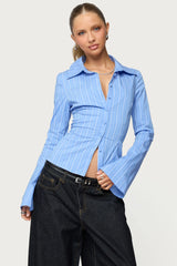 Pinstripe Tailored Button Up Shirt