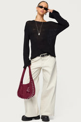 Petite Cory Striped Low Rise Jeans