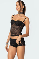 Krissy Sheer Lace Cupped Corset