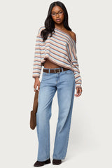 Alexis Off Shoulder Striped Knit Top