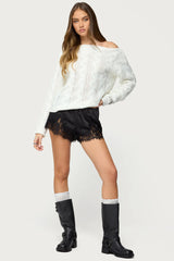 Reisa Lacey Satin Effect Shorts