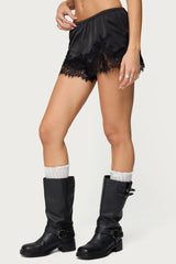 Reisa Lacey Satin Effect Shorts