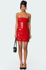 Samba Sequin Strapless Mini Dress