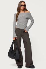 Leyna Striped Off Shoulder Top