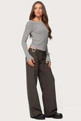 Leyna Striped Off Shoulder Top