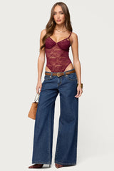 Strappy Sheer Lace Bodysuit