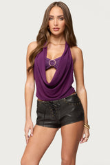 Issey Layered Bandeau Cowl Neck Top