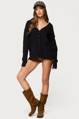 Francine Oversized V Neck Cardigan