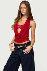 Issey Layered Bandeau Cowl Neck Top