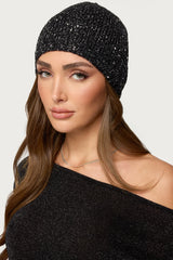 Sequin Knit Beanie