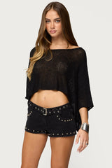 Laline Oversized Knit Crop Top