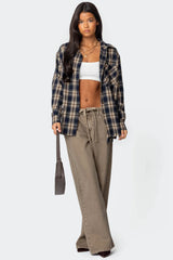 Hudson Tie Belt Low Rise Baggy Jeans