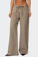 Hudson Tie Belt Low Rise Baggy Jeans