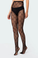 Embroidered Lacey Tights