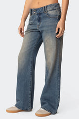 Jesi Washed Low Rise Baggy Jeans