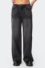 Grommet Low Rise Baggy Jeans