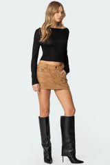 Isa Faux Suede Mini Skirt