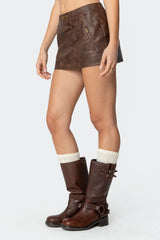 Pax Faux Leather Mini Skirt