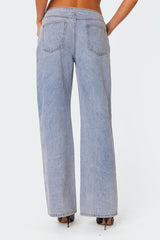 No Waistband Low Rise Baggy Jeans