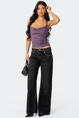 Liza Knotted Cowl Neck Top