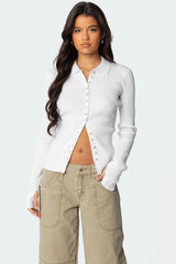 Mirielle Ribbed Knit Cardigan