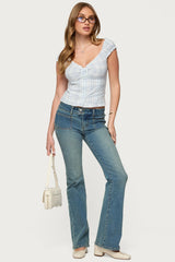 Dolsy Plaid Button Up Top