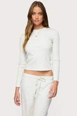 Cicilia Long Sleeve Ribbed T Shirt