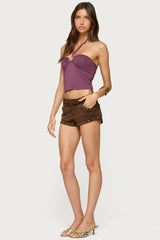 Abstract Metal Detail Halter Top