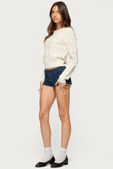 Emerie Flower Textured Knit Sweater
