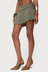 Janah Asymmetric Fold Over Mini Skort
