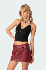 Birdie Buckle Belted Top