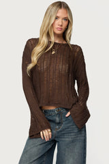 Jaide Sheer Ladder Knit Sweater
