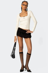 Fragile Square Neck Top