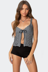 Josepha Knit Split Front Top